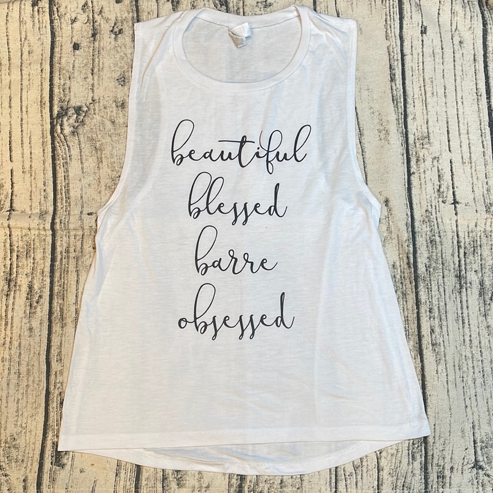 Beautiful Blessed Barre Obsessed Medium Tank